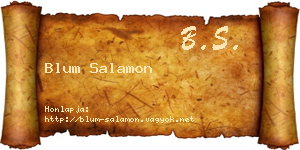 Blum Salamon névjegykártya